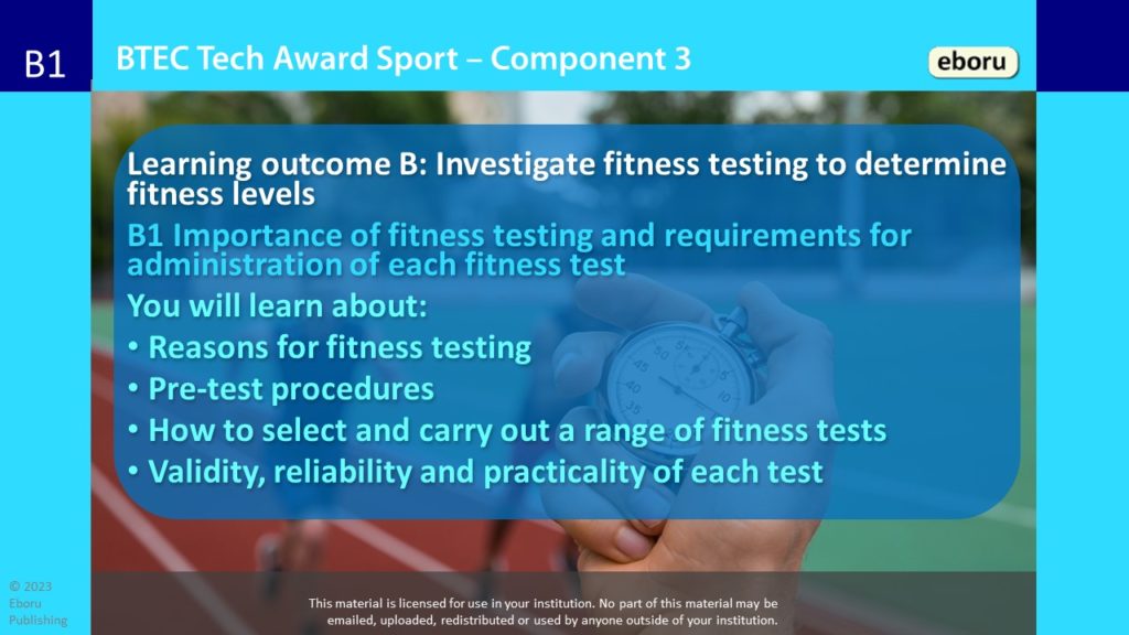 Opening slide from BTEC Tech Award Sport PowerPoint presentation